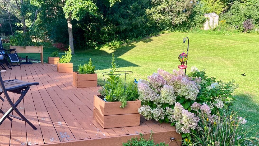 planters on a deck