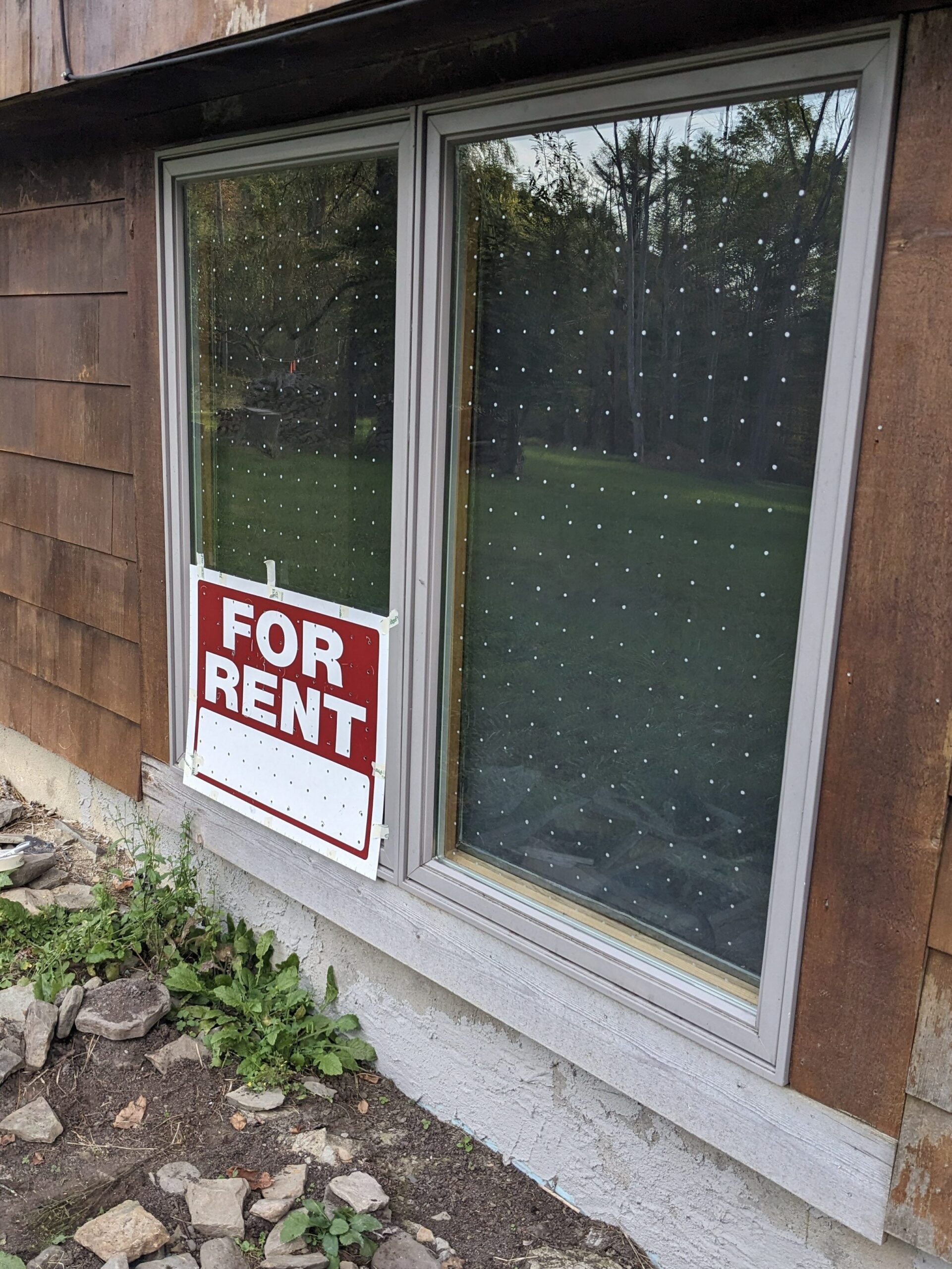 Window with dots to make them more visible to birds.