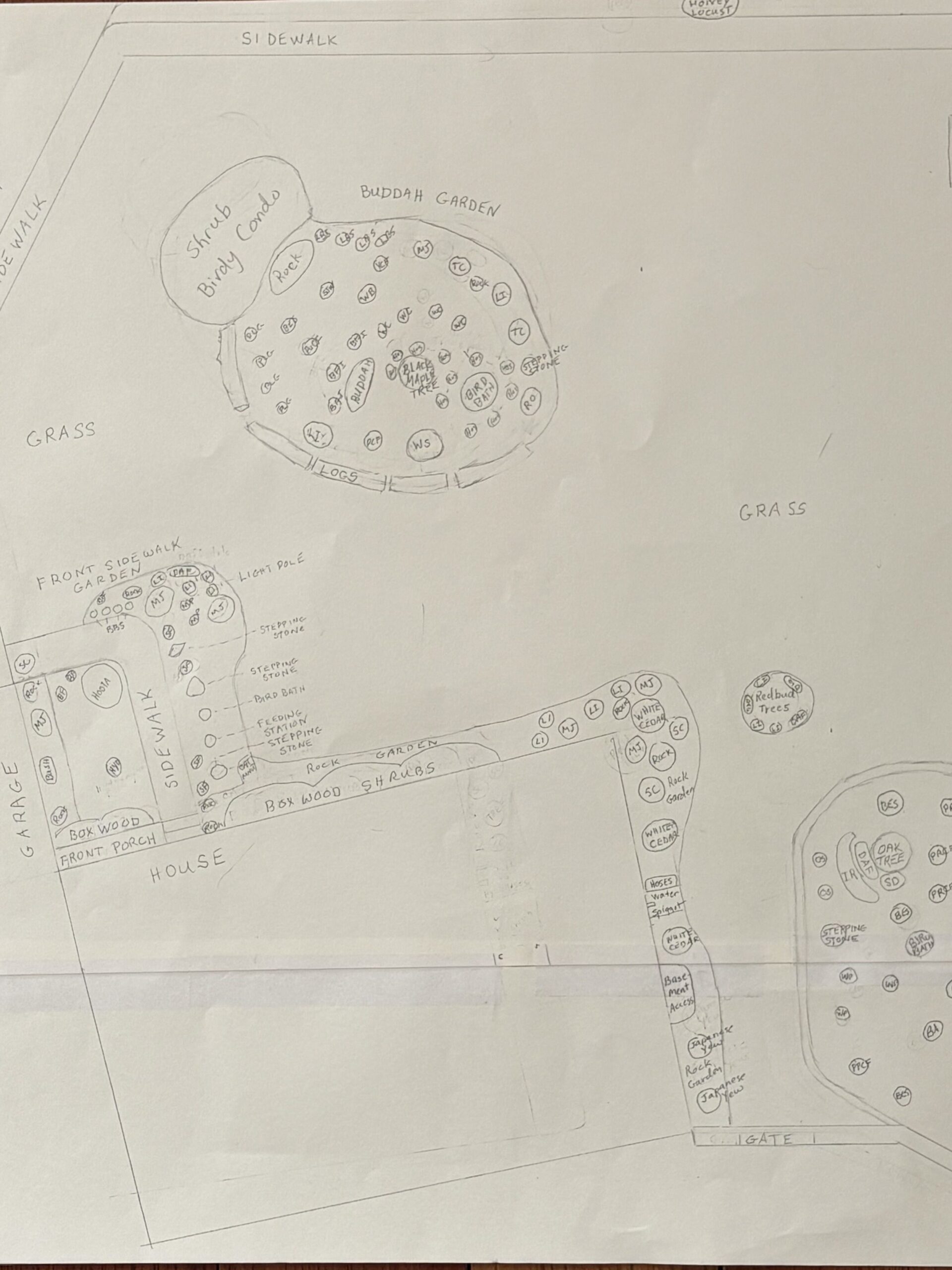 Map of a proposed garden.