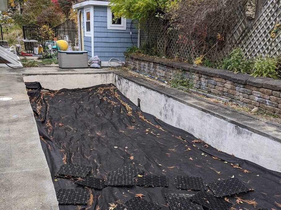 filled in pool