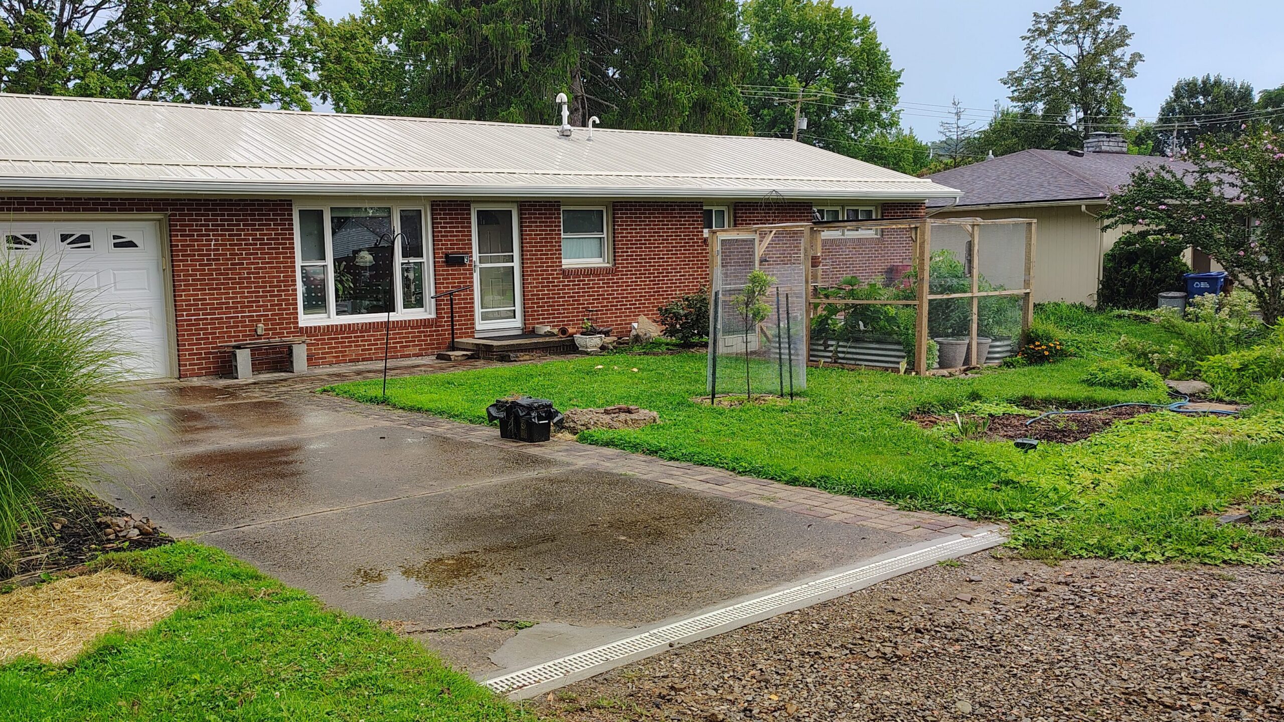 front yard with gardens
