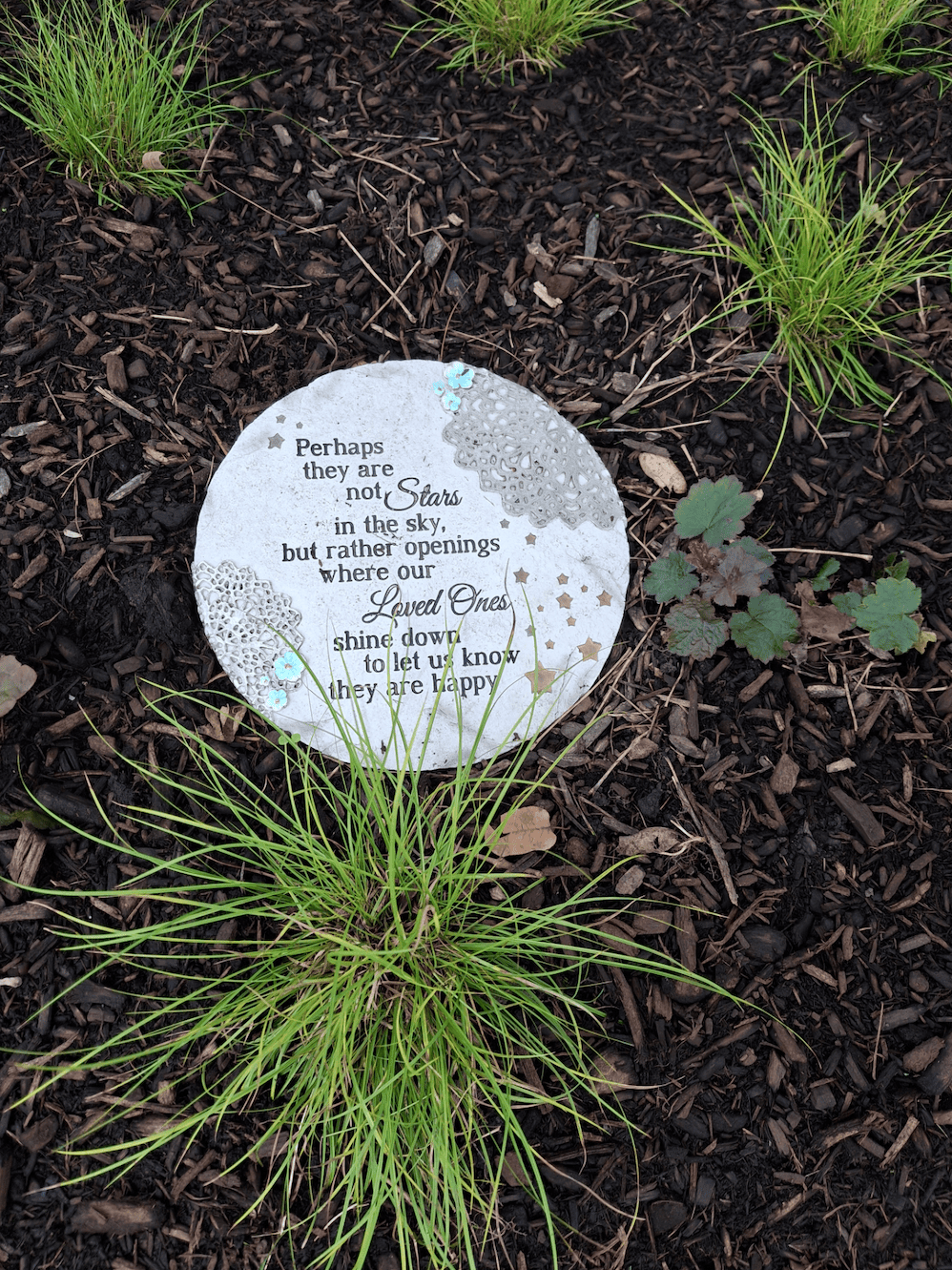 plaque in garden